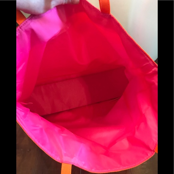 Clinique Pink Orange Tot Bag with attached wristlet - Picture 4 of 13